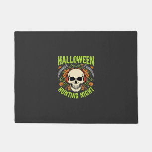 Halloween Hunting Night Skull Scythe Vector Design Doormat