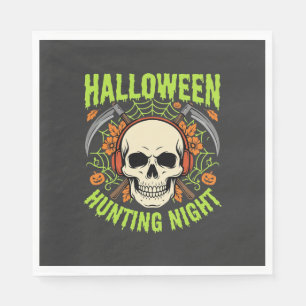 Halloween Hunting Night Skull Scythe Vector Design Napkin