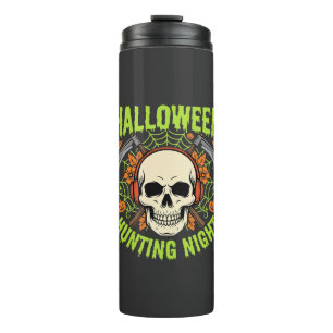 Halloween Hunting Night Skull Scythe Vector Design Thermal Tumbler