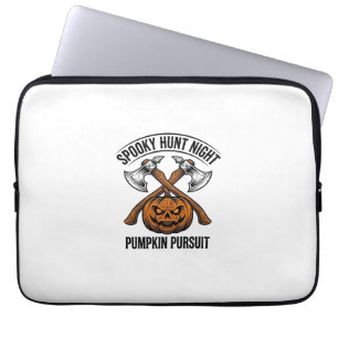 Halloween Hunting Shirt With Pumpkin Axes_1 Laptop Sleeve