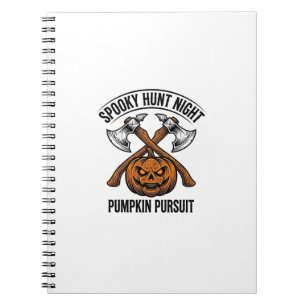 Halloween Hunting Shirt With Pumpkin Axes_1 Notebook