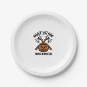 Halloween Hunting Shirt With Pumpkin Axes_1 Paper Plate