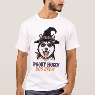 Halloween Husky Shirt Witch Dog Vintage Graphic