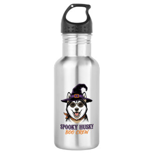 Halloween Husky Shirt Witch Dog Vintage Graphic 532 Ml Water Bottle