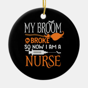 Halloween I Am A Nurse Birthday Ceramic Ornament