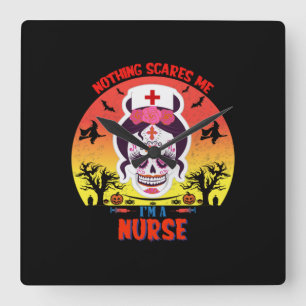 Halloween I Am A Nurse Square Wall Clock