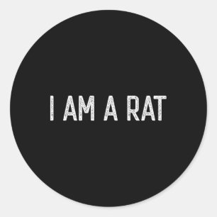 Halloween I Am A Rat Fun Rats Lover I Heart Rat Classic Round Sticker