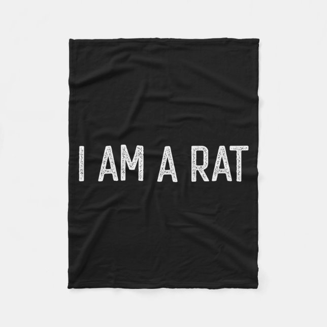 Halloween I Am A Rat Funny Rats Lover I Heart Rat  Fleece Blanket (Front)