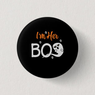 Halloween I Am Her Boos Birthday 1 Inch Round Button