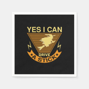 Halloween I Can Drive A Stick Birthday Napkin
