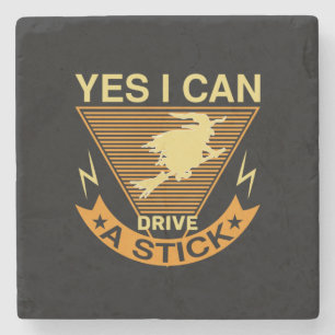 Halloween I Can Drive A Stick Birthday Stone Coaster