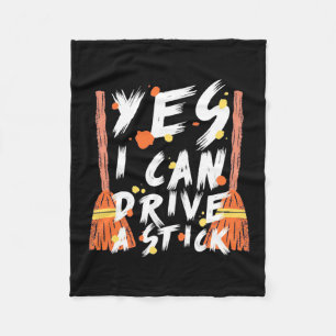 Halloween I Can Drive A Stick Fleece Blanket