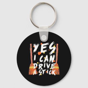 Halloween I Can Drive A Stick Keychain