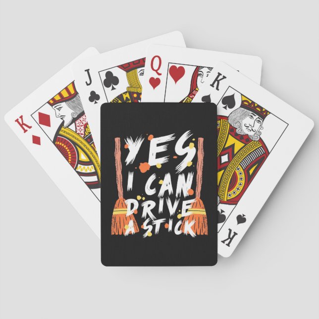 Halloween I Can Drive A Stick Playing Cards (Back)