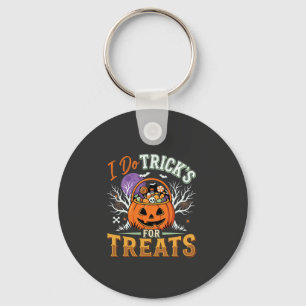 Halloween I Do Tricks for Treats Pumpkin Keychain
