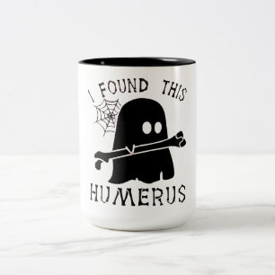 Halloween I Found This Humerus Ghost Two-Tone Coffee Mug