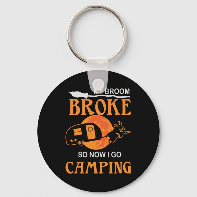Halloween I Go Camping Birthday Keychain (Front)