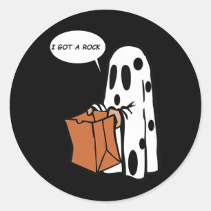 Halloween I Got A Rock Ghost  Classic Round Sticker