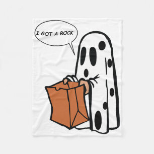 Halloween I Got A Rock Ghost Fleece Blanket