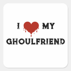 Halloween I Heart My Ghoulfriend Square Sticker