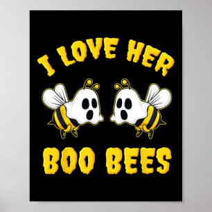 Halloween I Love Her Boo Bees Fun  Poster