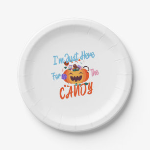 Halloween I m Just Here For The Boos Paper Plate