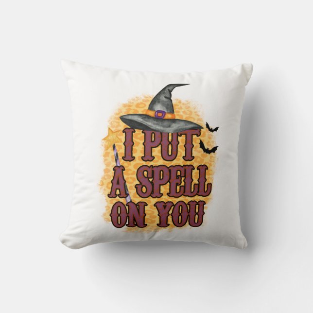 Halloween I Put A Spell On You Birthday Throw Pillow (Front)