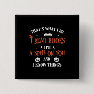 Halloween I Spell On You And Read Books Birthday 2 Inch Square Button