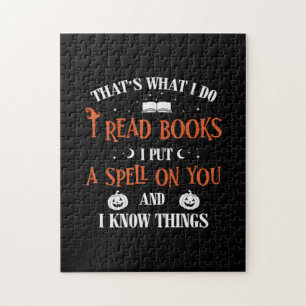 Halloween I Spell On You And Read Books Birthday Jigsaw Puzzle