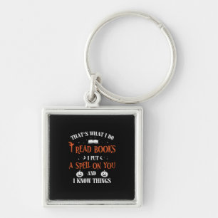 Halloween I Spell On You And Read Books Birthday Keychain