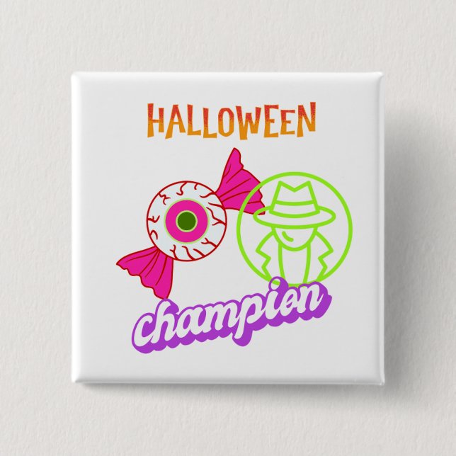 Halloween I Spy Champion Halloween 2 Inch Square Button (Front)