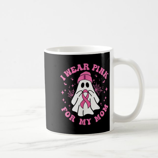 Halloween I Wear Pink For My Mom Breast Cancer Kid Coffee Mug (Right)