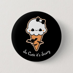 Halloween Ice Cream Cone with Bats 2 Inch Round Button