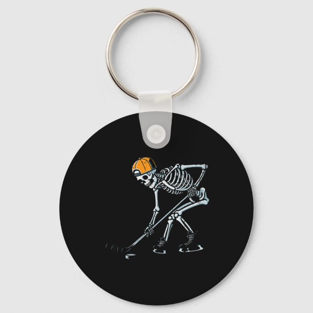 Halloween Ice Hockey Skeleton Costume Boys Kids Yo Keychain (Front)