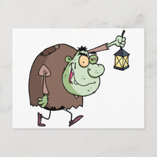 Halloween Igor with lantern Postcard