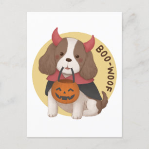 Halloween Illustration: Boo-Woof Postcard