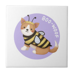 Halloween Illustration: Boo-Woof (Welsh Corgi) Tile