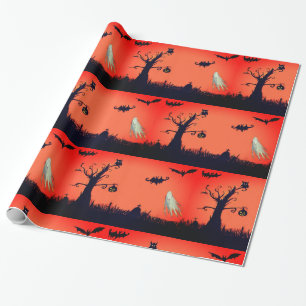 Halloween Illustration Glossy Wrapping Paper