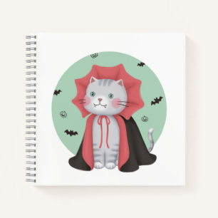 Halloween Illustration: Vampire Cat Notebook