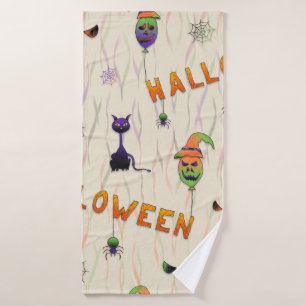 Halloween Illustrations Bath Towel