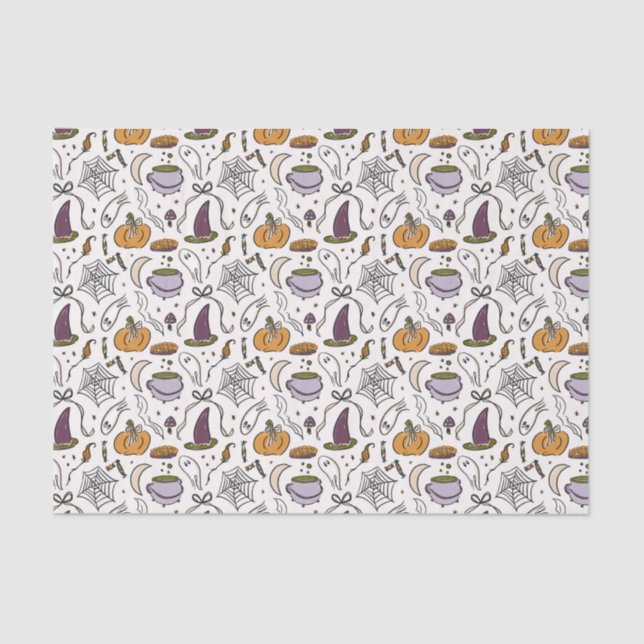 Halloween Illustrations Pattern Tissue Paper (Front)