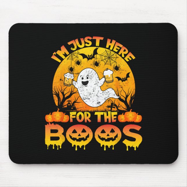 Halloween I'm Just Here For The Boos Funny Ghost C Mouse Pad (Front)