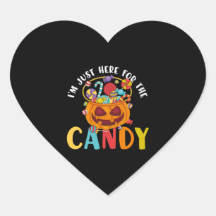 Halloween I'm Just Here for the Candy Heart Sticker