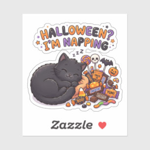 Halloween I'm Napping Sleeping Black Cat Candy