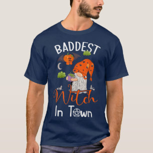 Halloween I'm The Baddest Witch In Town Gnomes Pum T-Shirt
