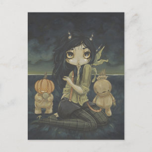 Halloween imaginaire fée gothique carte postale