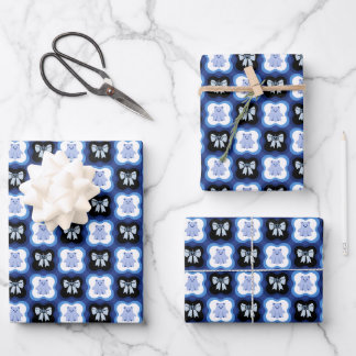 Halloween In Blue Wrapping Paper Sheet