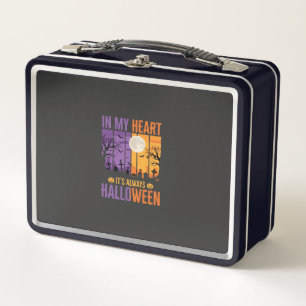 Halloween In My Heart Spooky Cemetery Metal Lunch Box