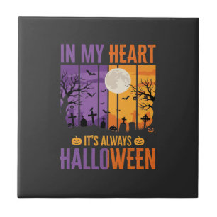 Halloween In My Heart Spooky Cemetery Tile