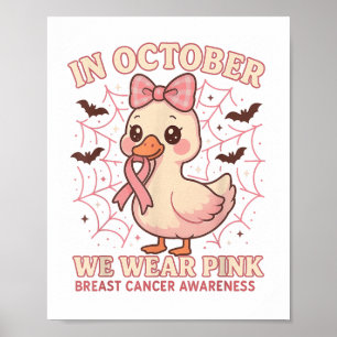 Halloween In October We Wear Nk Breast Cancer Awar Poster